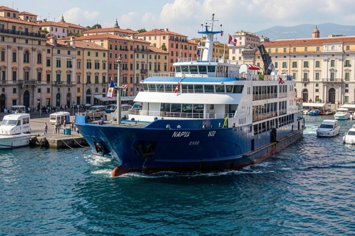 Traghetto in partenza dal porto di Napoli verso Sorrento