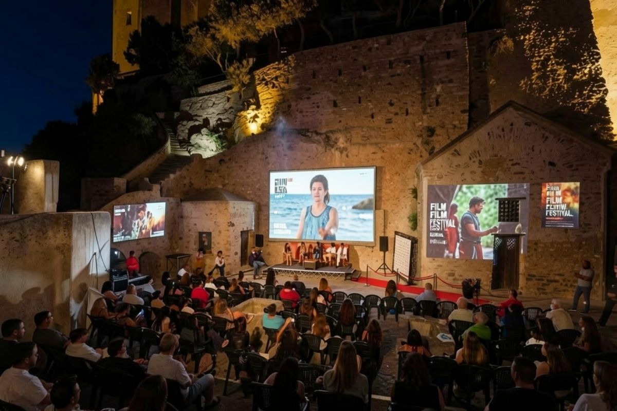 Evento culturale con proiezioni all'aperto durante il Film Festival di Ischia